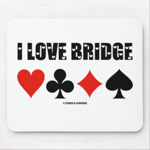 Mousepad Eu amo a ponte (quatro ternos do cartão)
