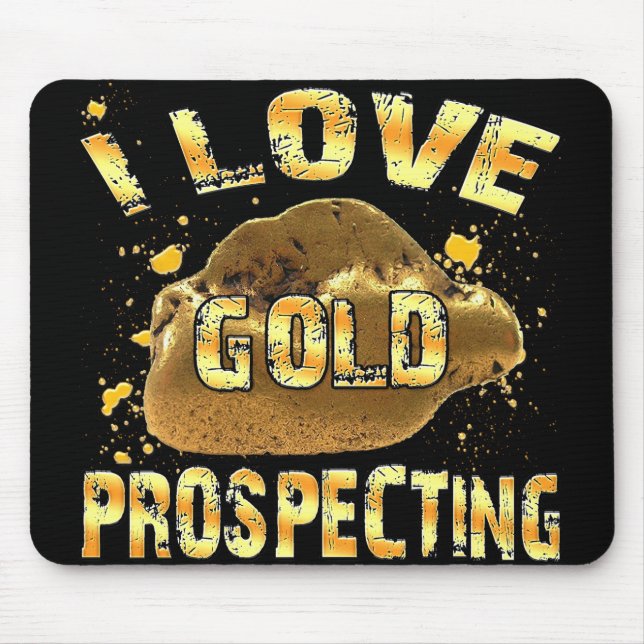 Mousepad Eu amo a sondagem Dourado (Frente)
