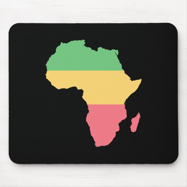 Mousepad Eu Amo África Continente Colorido Rosta (Frente)