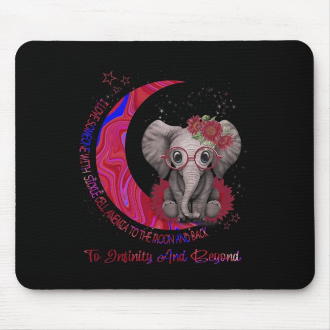 Mousepad Eu Amo Alguém Com Anemia Célula Falsiforme À Lua (Frente)