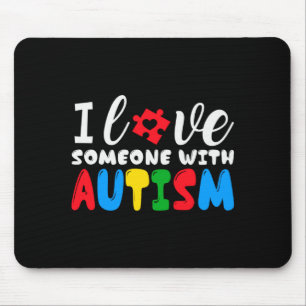 Mousepad Eu Amo Alguém Com Consciência do Autismo Apoio Aut