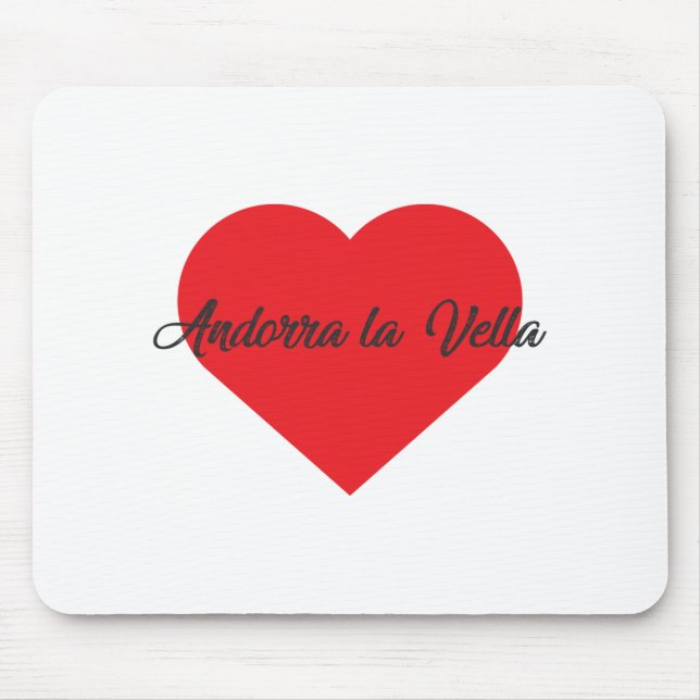 Mousepad Eu amo Andorra la Vella - Andorra (Frente)