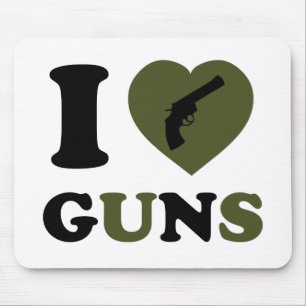 Mousepad Eu amo armas
