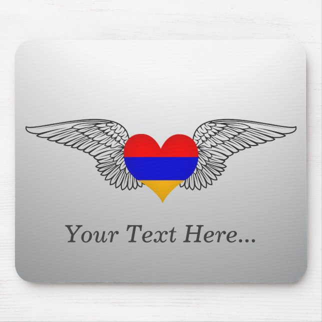 Mousepad Eu amo Arménia - asas (Frente)