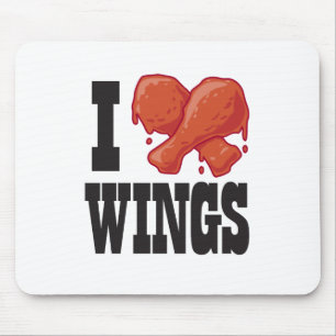 Mousepad Eu amo as asas de galinha