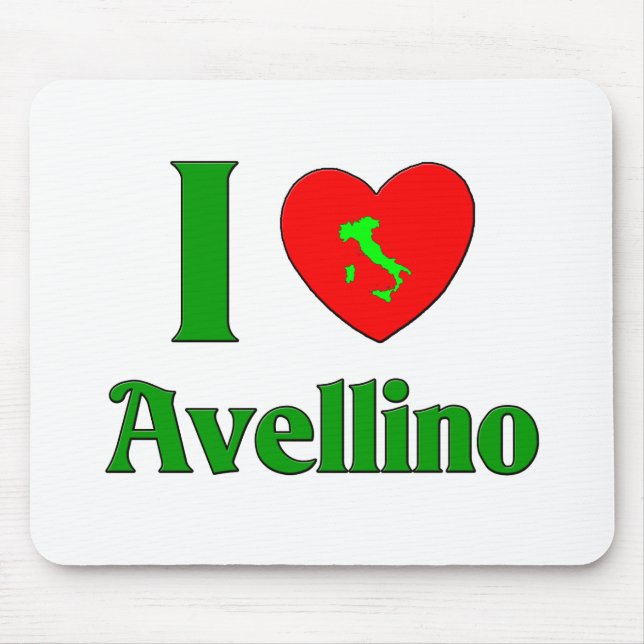 Mousepad Eu amo Avellino Italia (Frente)