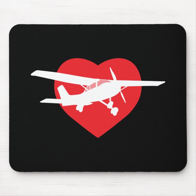 Mousepad Eu amo aviões (Frente)
