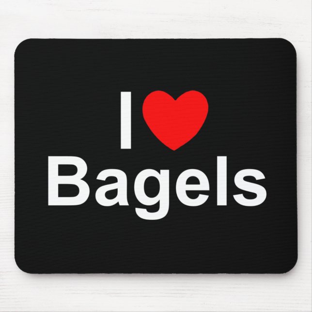 Mousepad Eu amo Bagels (do coração) (Frente)
