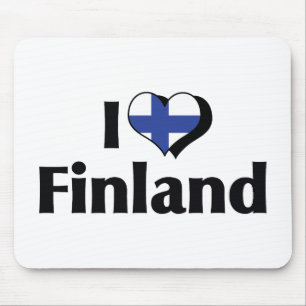 Mousepad Eu Amo Bandeira Da Finlândia