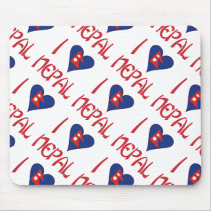 Mousepad Eu Amo (Bandeira do Coração Nepalês) Nepal Azuleja