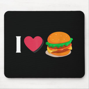 Mousepad Eu Amo Burger Cheeseburger Unsaudável Comendo
