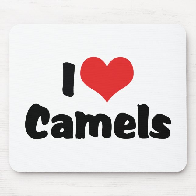 Mousepad Eu Amo Camelos De Coração (Frente)