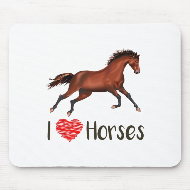 Mousepad Eu Amo Cavalos Cavalos De Cavalo Andando De Presen (Frente)
