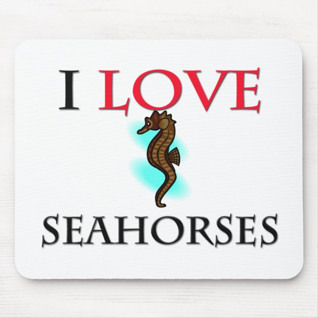 Mousepad Eu Amo Cavalos-marinhos (Frente)