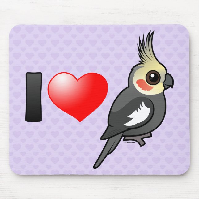 Mousepad Eu amo Cockatiels (Frente)