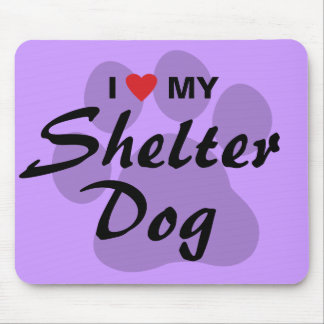 Mousepad Eu amo (coração) meu cão do abrigo