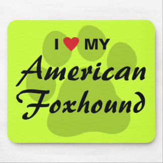 Mousepad Eu amo (coração) meu Foxhound americano