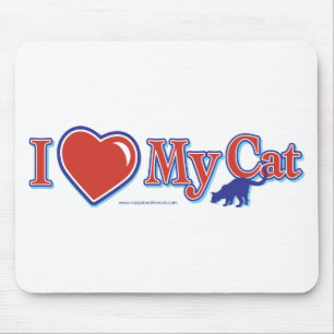 Mousepad Eu Amo Coração Meu Gato