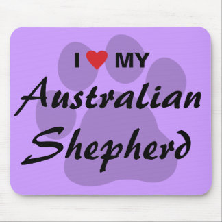 Mousepad Eu amo (coração) meu pastor australiano