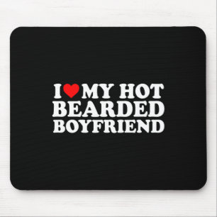 Mousepad Eu Amo Coração Quente Namorado Barbudo Simples Fof