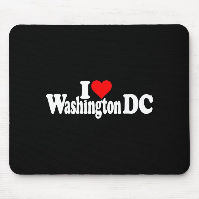 Mousepad Eu Amo Coração Washington Dc Distrito De Columbia  (Frente)