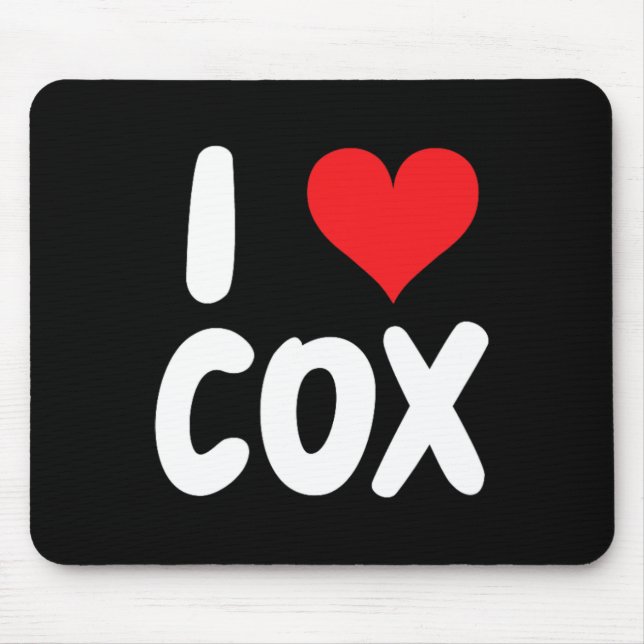 Mousepad Eu Amo Cox - Coração - Nome  (Frente)