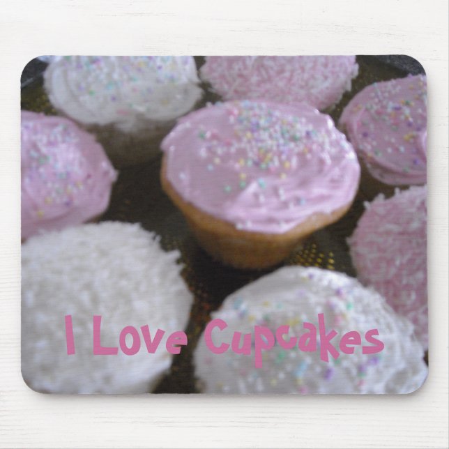 Mousepad Eu Amo Cupcakes (Frente)