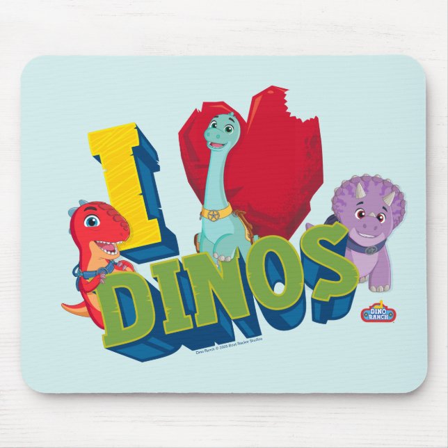 Mousepad Eu Amo Dinos | Dino Ranch (Frente)
