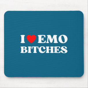 Mousepad Eu Amo Emo Es Citação Divertida Coração Vermelho E