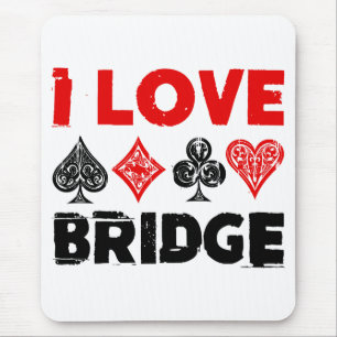 Mousepad Eu Amo Entusiasta Do Jogador Do Bridge Card