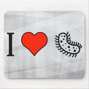 Mousepad Eu amo estudar as bactérias