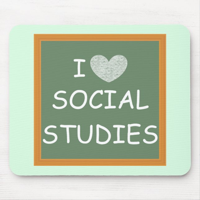 Mousepad Eu amo estudos sociais (Frente)