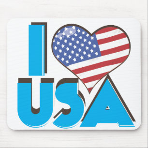 Mousepad Eu Amo EUA Retro 80s