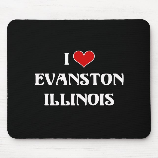 Mousepad Eu Amo Evanston, Illinois (Frente)
