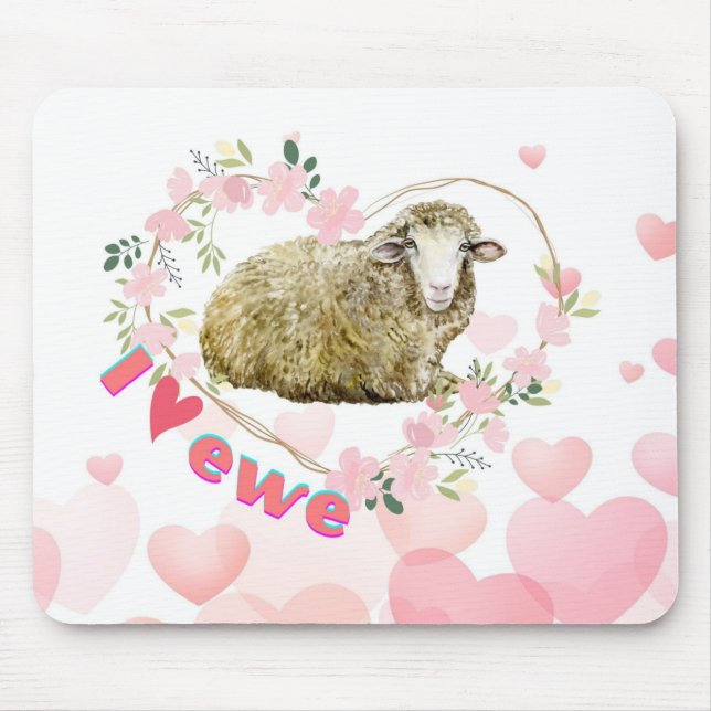 Mousepad Eu amo Ewe (Frente)
