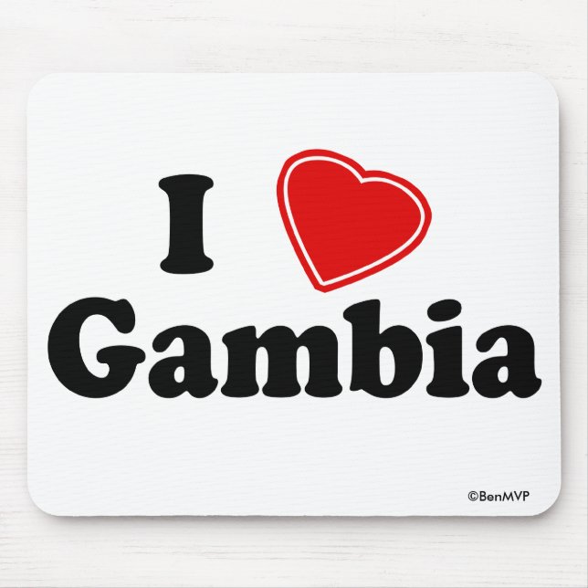 Mousepad Eu amo Gambia (Frente)