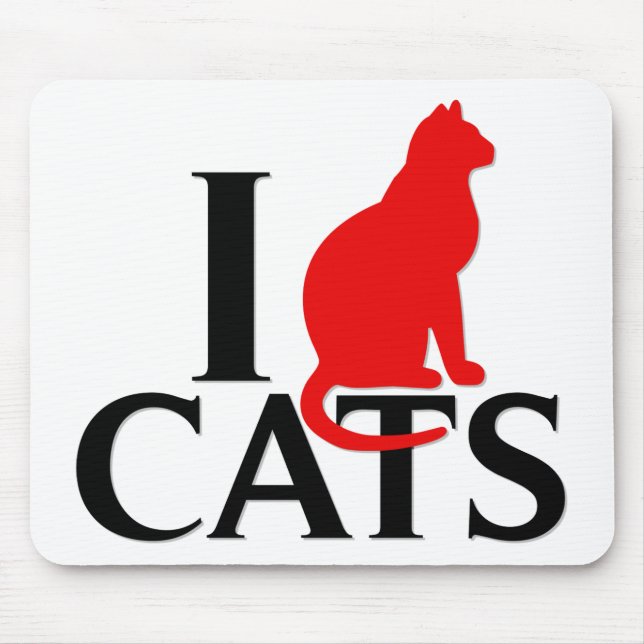 Mousepad Eu amo gatos (Frente)