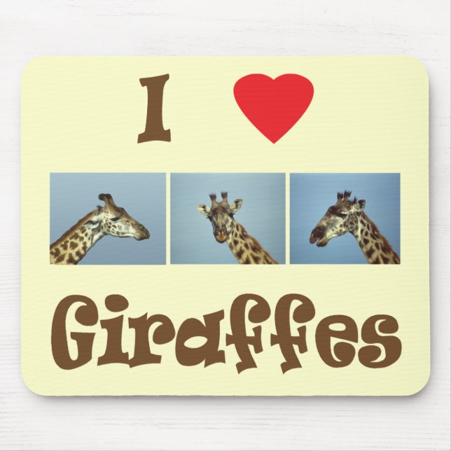 Mousepad Eu amo girafas (Frente)