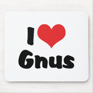 Mousepad Eu Amo Gnus do Coração
