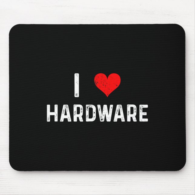 Mousepad Eu Amo Hardware - Coração Pc Gamer Jogos Construir (Frente)