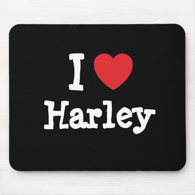 Mousepad Eu amo Harley coração personalizado personalizado (Frente)