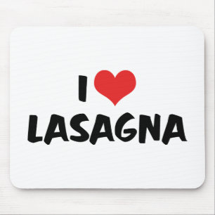 Mousepad Eu Amo Heart Lasagna - Comida italiana Pasta Lover