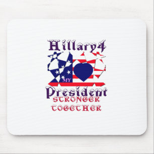 Mousepad Eu amo Hillary, presidente dos EUA.
