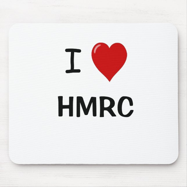 Mousepad Eu amo HMRC - coração HMRC de I - para amantes (Frente)