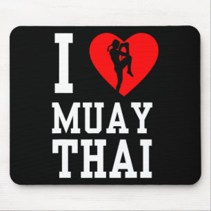 Mousepad Eu Amo Hobby de Boxe de Luta de Artes Marciais Mua