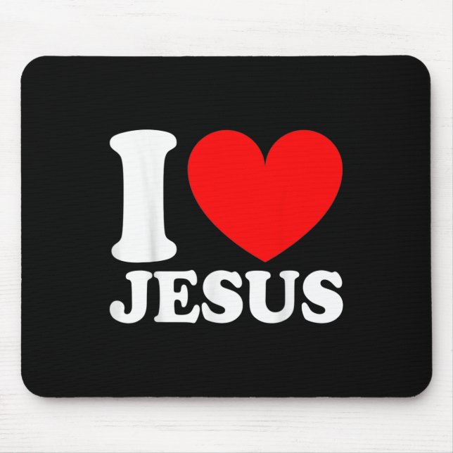 Mousepad Eu Amo Jesus Fofo Religioso Cristão Religioso  (Frente)