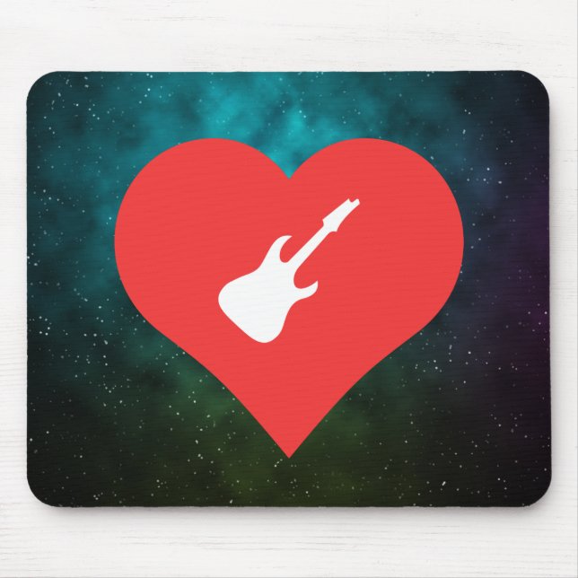 Mousepad Eu amo jogar guitarra elétricas (Frente)