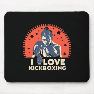 Mousepad Eu Amo Kick-boxing Boxe Ama Kickboxer Kickboxin