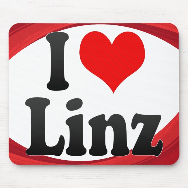 Mousepad Eu amo Linz, Áustria (Frente)