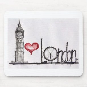 Mousepad Eu amo Londres